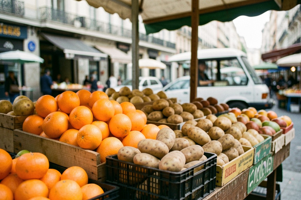 Produce at a Buenos Aires street market