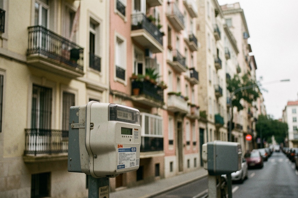 Apartment balconies and utility meters in Buenos Aires