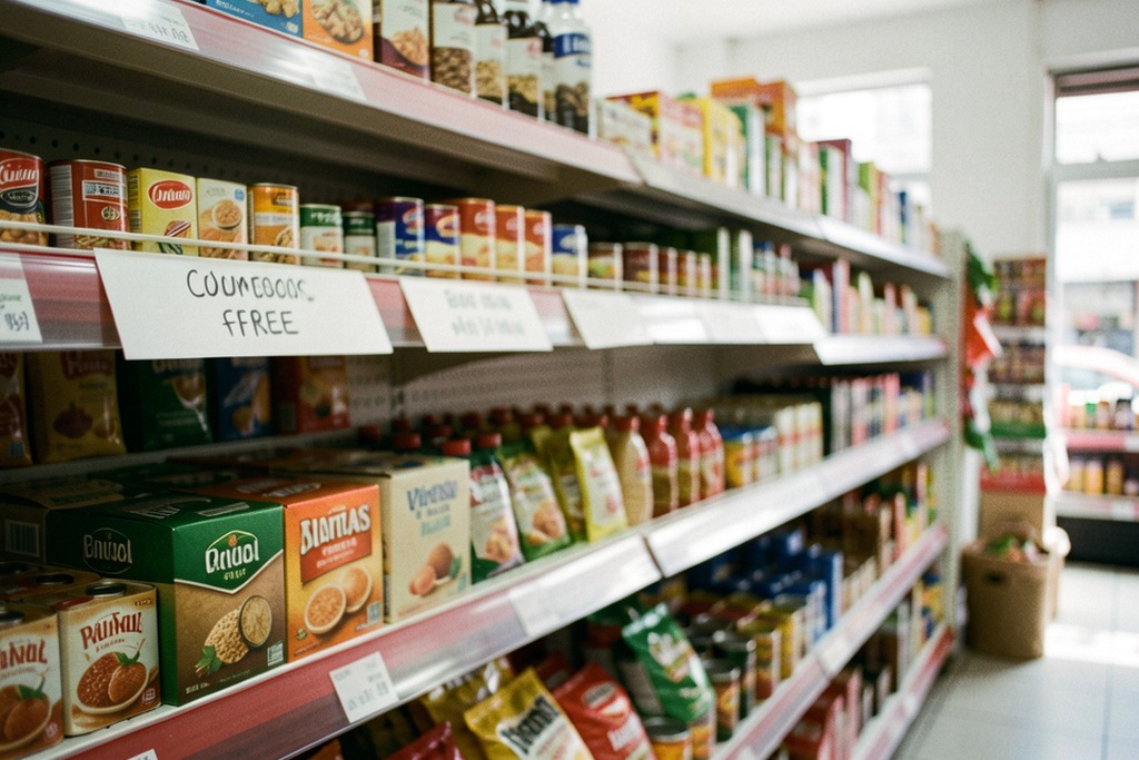 Shelves of groceries in a Buenos Aires neighborhood shop