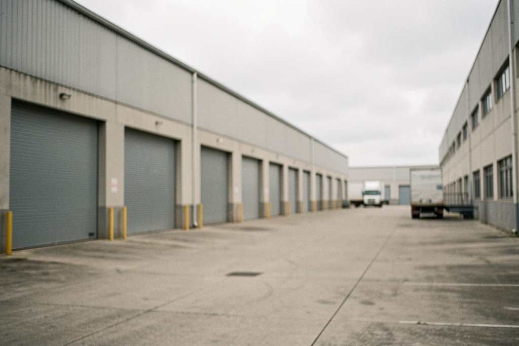 Industrial warehouses outside Buenos Aires on a cloudy day