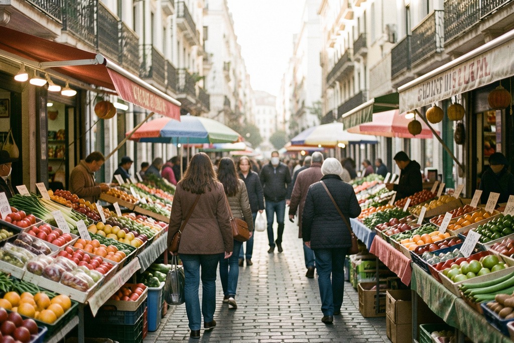 Produce market in a Buenos Aires neighborhood
