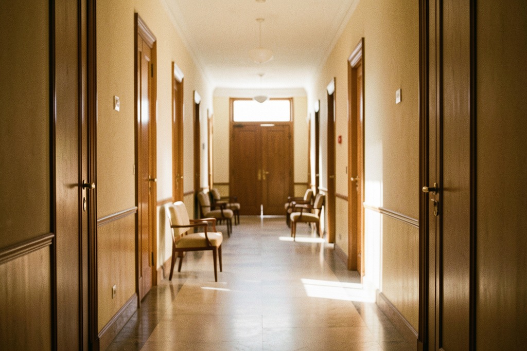 Empty hallway inside a government building