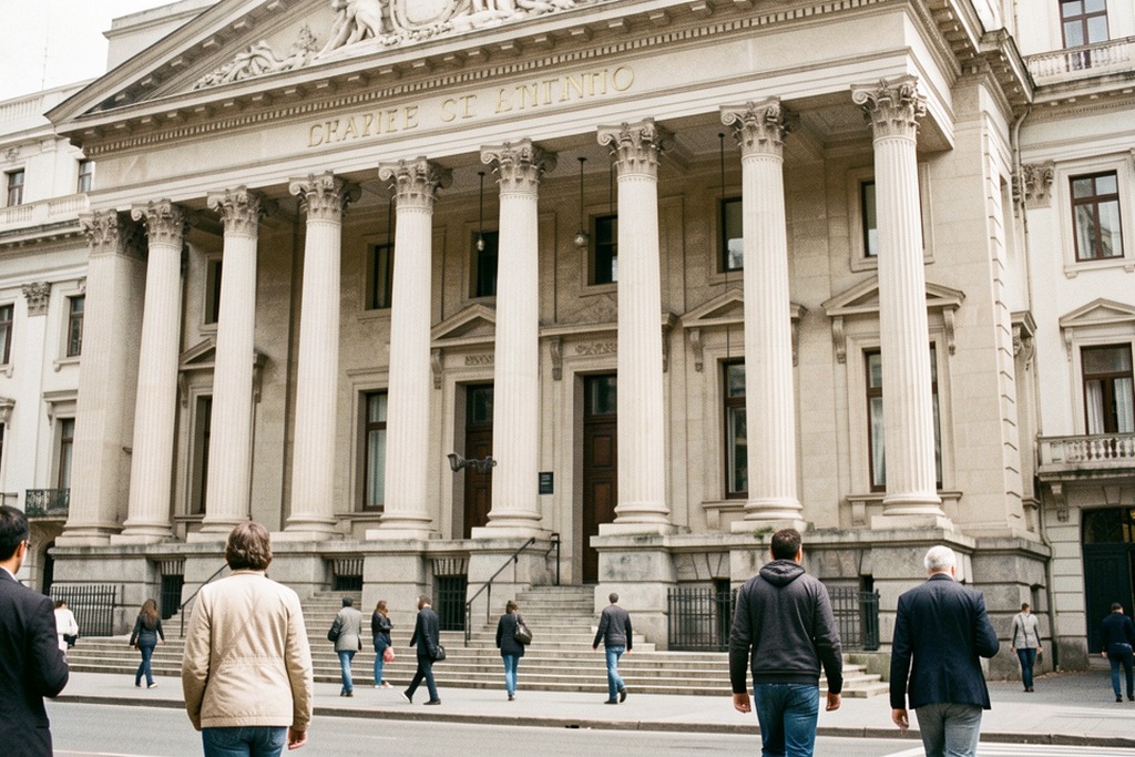 Neoclassical bank building in Buenos Aires